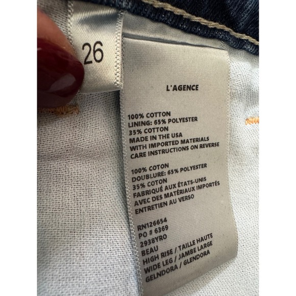 L'AGENCE Beau High Rise Wide Leg Jeans Size 26 - Picture 14 of 14